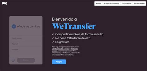 we transfefr|wetransfer iniciar sesión.